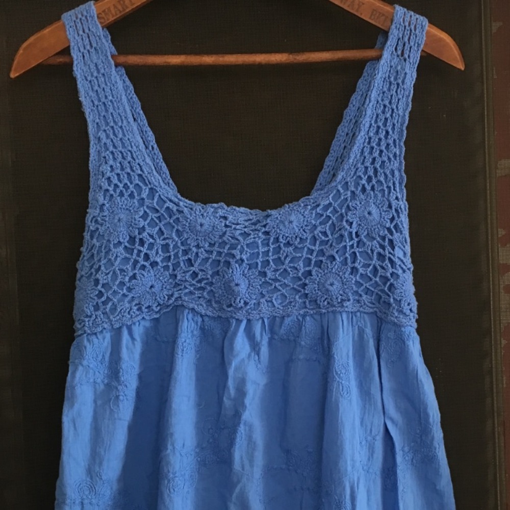 Blue Crochet Top